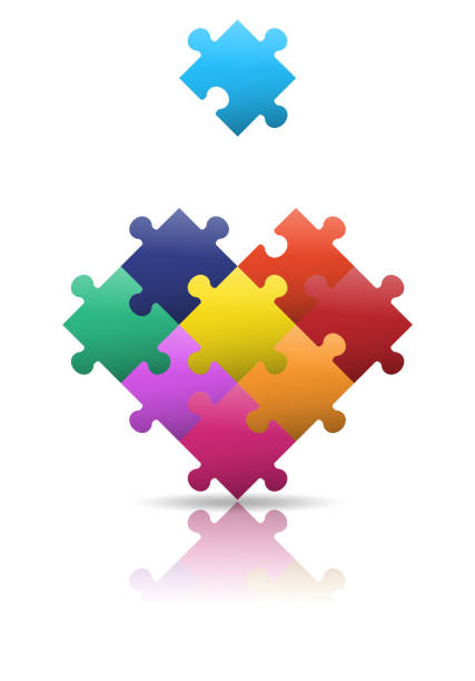 illustrations, cliparts, dessins animés et icônes de image de puzzle 9 pièces - portion blue jigsaw puzzle puzzle