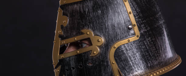 Ancient metal warrior mask.