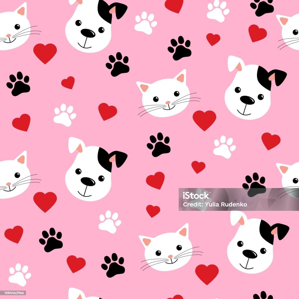 Ilustración de Perros Y Gatos Sin Fisuras Patrón De Dibujos Animados Que Lindo Gato Y Perro Para El Diseño De Amistad O Fondo De Pantalla De Mascotas y más Vectores Libres de Ilustración de Perros Y Gatos Sin Fisuras Patrón De Dibujos Animados Que Lindo Gato Y Perro Para El Diseño De Amistad O Fondo De Pantalla De Mascotas y más Vectores Libres de