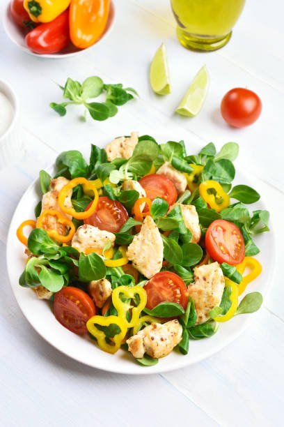 istock Vegetable salad with chicken meat 1084471730