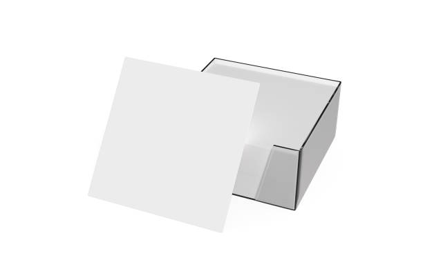istock Blank white note paper cube plastic holder mock-up on isolated white background, 3d illustration 1084475138