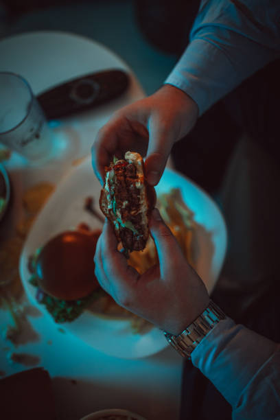 Man holding burger