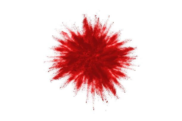 istock Red powder explosion on white background. Colored cloud. Colorful dust explode. Paint Holi. 1084488664