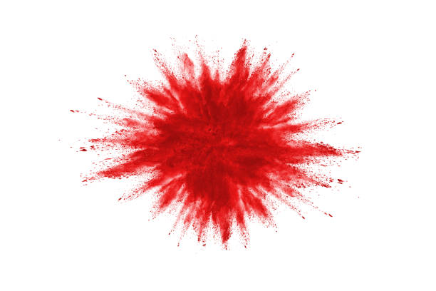 istock Red powder explosion on white background. Colored cloud. Colorful dust explode. Paint Holi. 1084488722