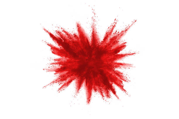 istock Red powder explosion on white background. Colored cloud. Colorful dust explode. Paint Holi. 1084488738