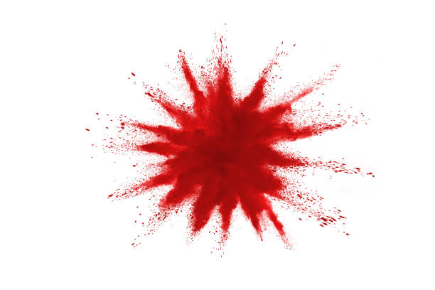 istock Red powder explosion on white background. Colored cloud. Colorful dust explode. Paint Holi. 1084488836