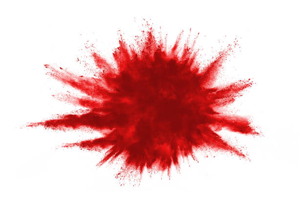 istock Red powder explosion on white background. Colored cloud. Colorful dust explode. Paint Holi. 1084490014