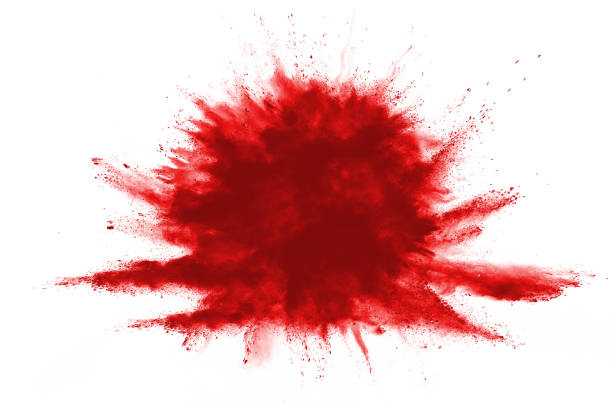 istock Red powder explosion on white background. Colored cloud. Colorful dust explode. Paint Holi. 1084490042
