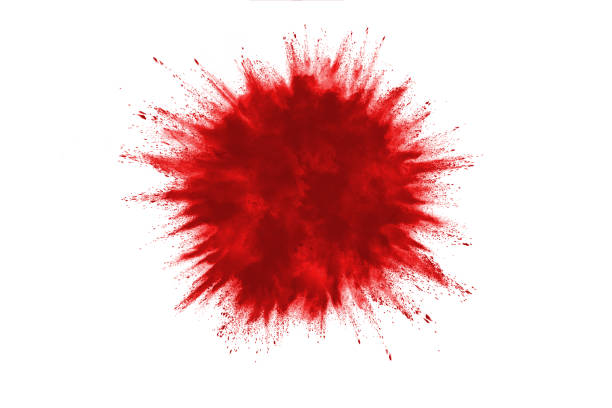 istock Red powder explosion on white background. Colored cloud. Colorful dust explode. Paint Holi. 1084490058