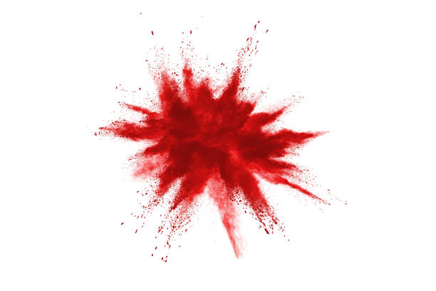 istock Red powder explosion on white background. Colored cloud. Colorful dust explode. Paint Holi. 1084490212