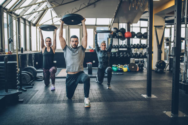istock Lunge training with fitness trainer 1084490548