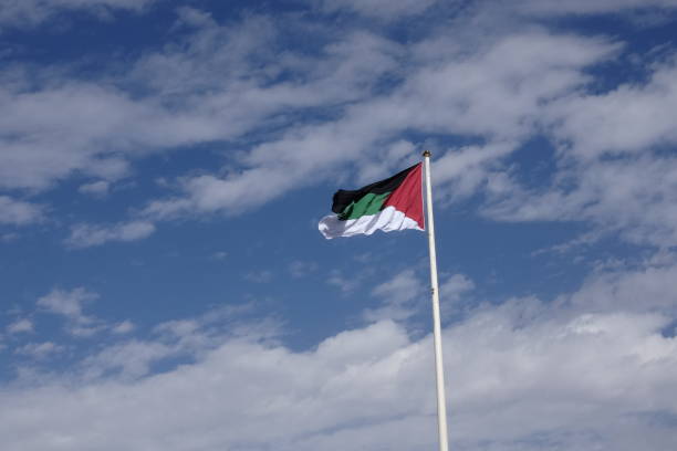 istock Jordanian flag in the wind 1084494614