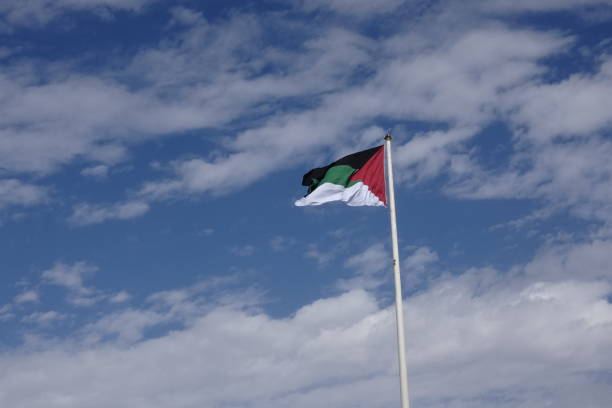 istock Jordanian flag in the wind 1084494618