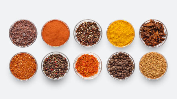 istock Collection of different spices on white background 1084497598