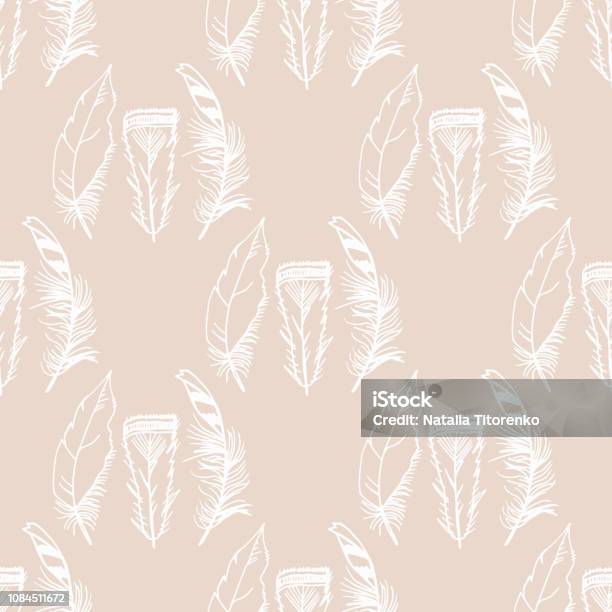 Mockingbird Feather Pattern Mockingjay Feather Seamless Pattern Hand Drawn Sketch Stock ...