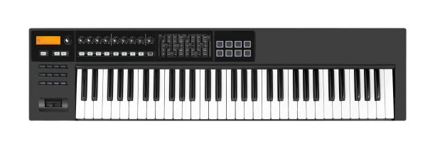 istock Musical instrument - MIDI keyboard isolated white background 1084527242
