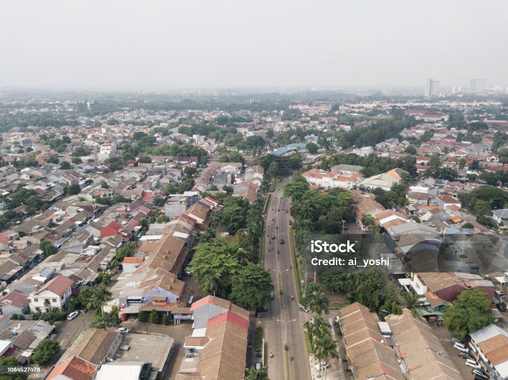 BSD City, South Tangerang, Indonesia Aerial view of housing complex at BSD, South Tangerang, Indonesia. Tangerang Stock Photo
