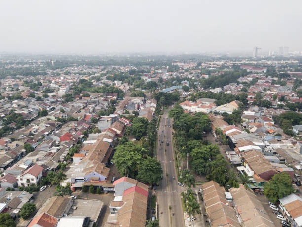 BSD City, South Tangerang, Indonesia Aerial view of housing complex at BSD, South Tangerang, Indonesia. tangerang photos stock pictures, royalty-free photos & images