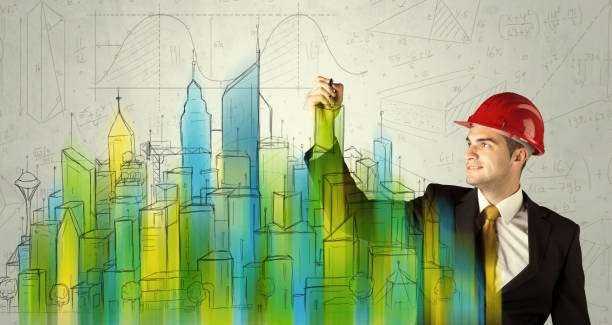 istock Business architect sketching a cityscape 1084529680