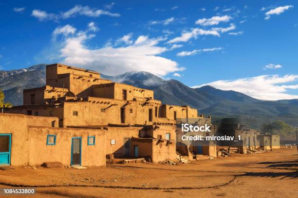 Ancient Dwellings Of Taos Pueblo New Mexico Stock Photo - Download Image Now - New Mexico, Taos, Taos Pueblo