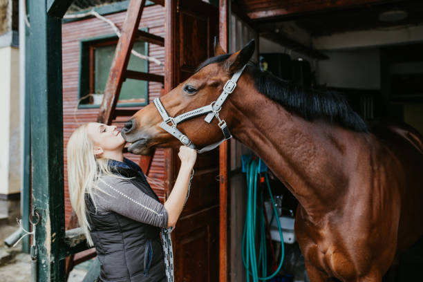 istock Woman and horse 1084536416