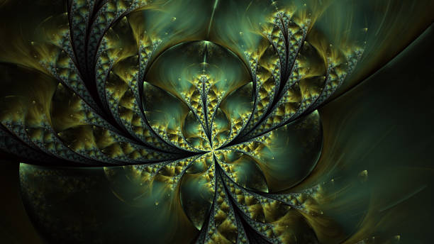 istock Beautiful fractal flower or butterfly with glowing elements. 1084541966