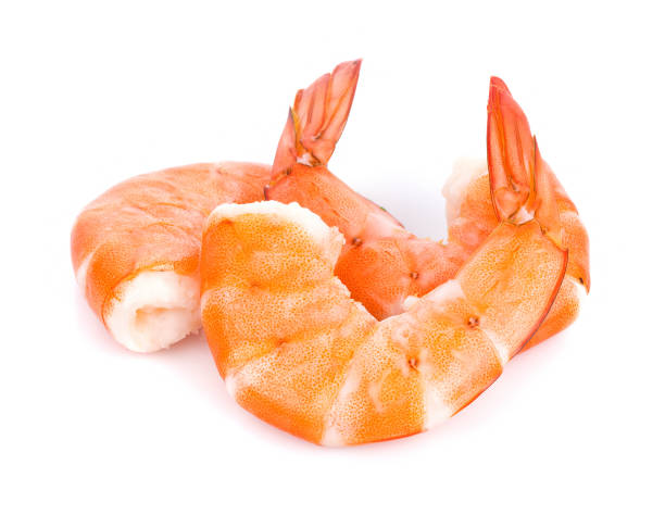istock Cooked shrimps isolated on white background 1084545606
