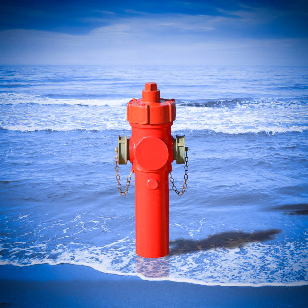 istock An improbable hydrant at the seaside. Plenty of water: concept image 1084548842