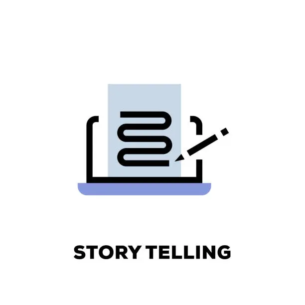 Vector illustration of Story Telling Line Icon