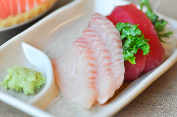 raw fish or raw tuna stock photo