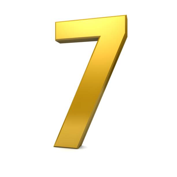 istock number 7 gold three dimensional 3d sign 1084564038