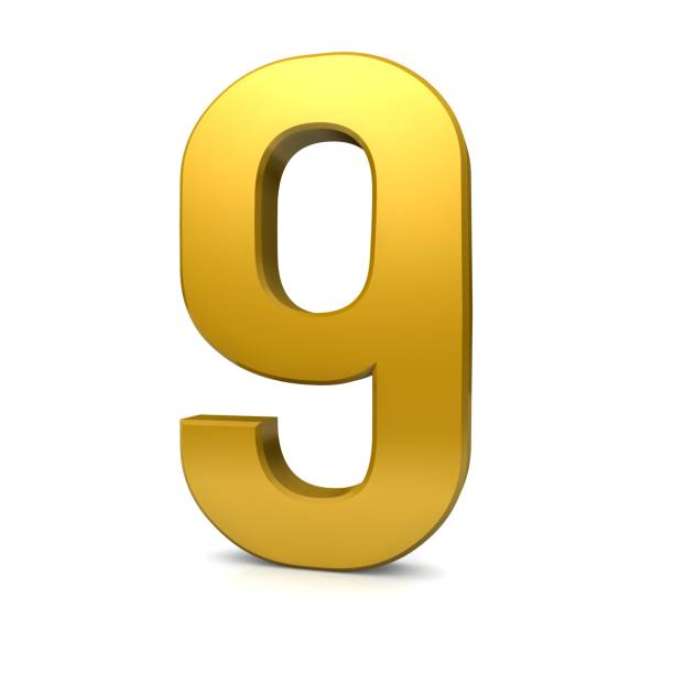 istock number 9 gold three dimensional 3d sign 1084564118