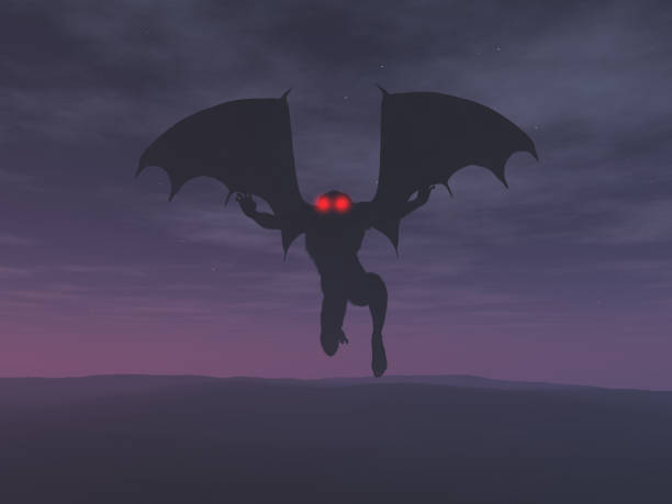 3d illustration of the Mothman stock photo