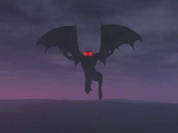 Photo of 3d illustration of the Mothman