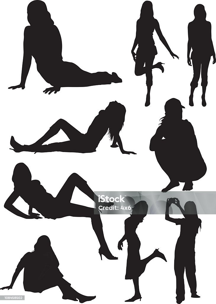 VariadosStencils mulher poses - Royalty-free Adulto arte vetorial