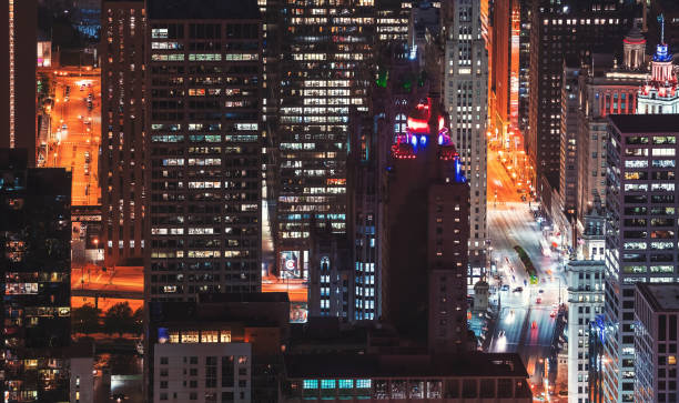 istock Chicago skyscrapers at night 1084586876