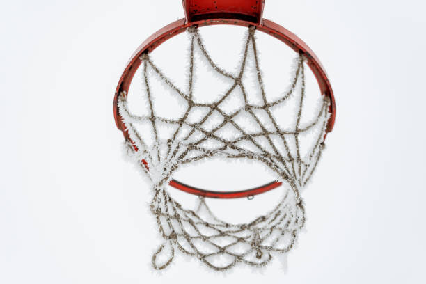 istock Basketball court covered with snow 1084593412