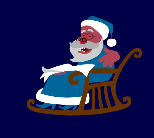 Vector illustration of Funny Santa