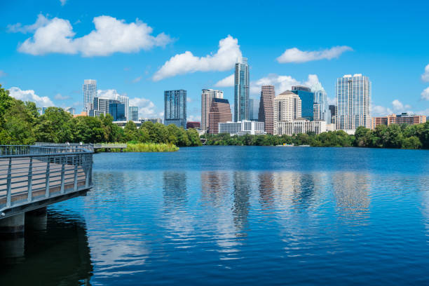 istock Deep blue reflections of Austin Texas Lady bird lake 1084607284