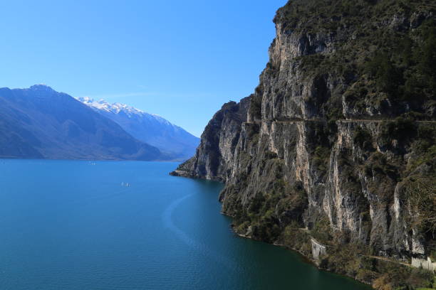 istock Panoramic view of Garda lake from Ponale trail 1084618476