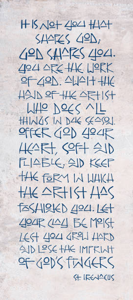 istock Religious Christian phrase of Saint Ireneus 1084619204
