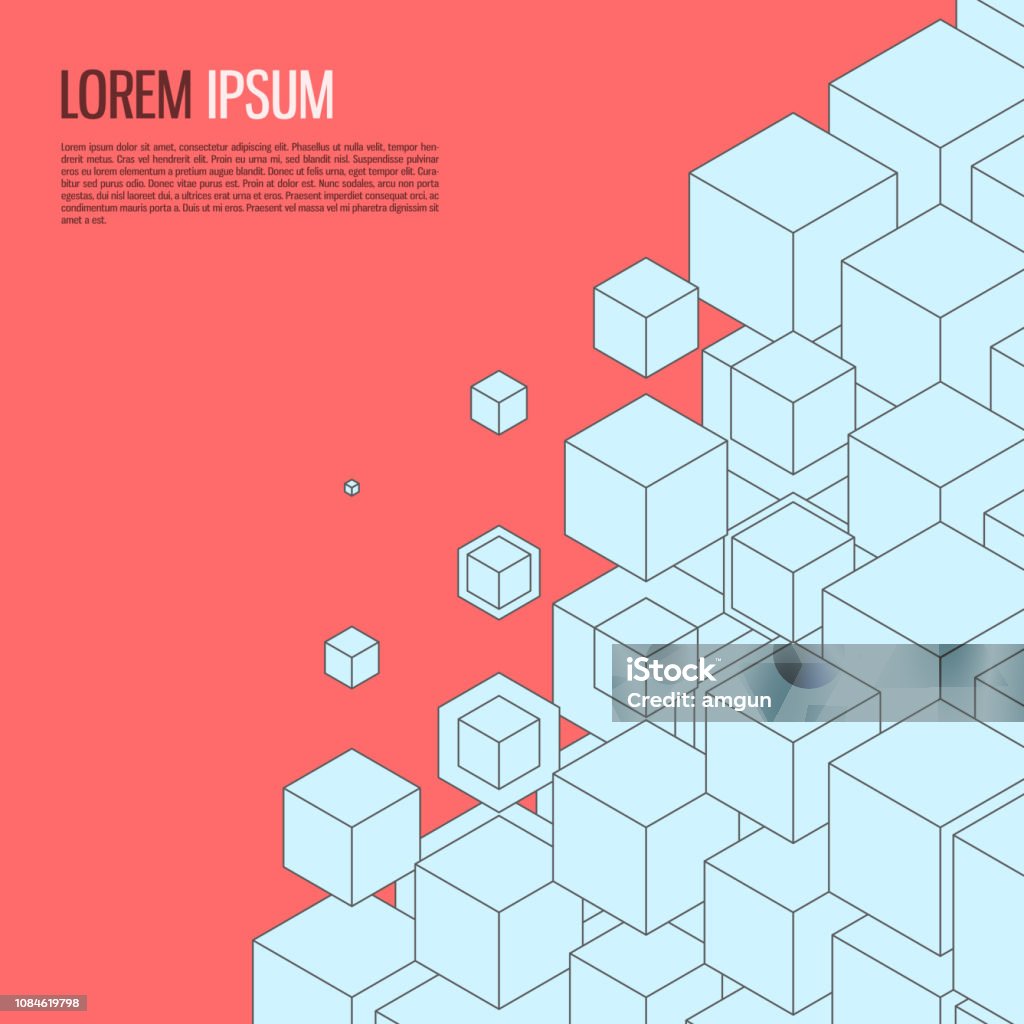 Cube Stack Shape Stacking Of Cubes Stock Illustration - Download Image Now - Block Shape ...