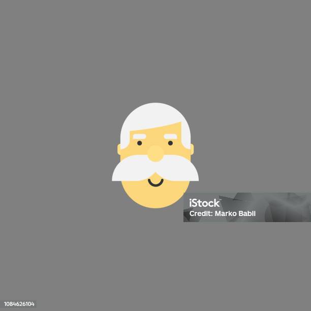 Grandfather Vector Icon Illustration Flat Design Stock Illustration - Download Image Now - Adult, Apartment, Backgrounds