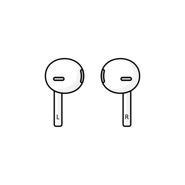 ilustrações de stock, clip art, desenhos animados e ícones de earphones. vector icon illustration flat design - cotton swab audio