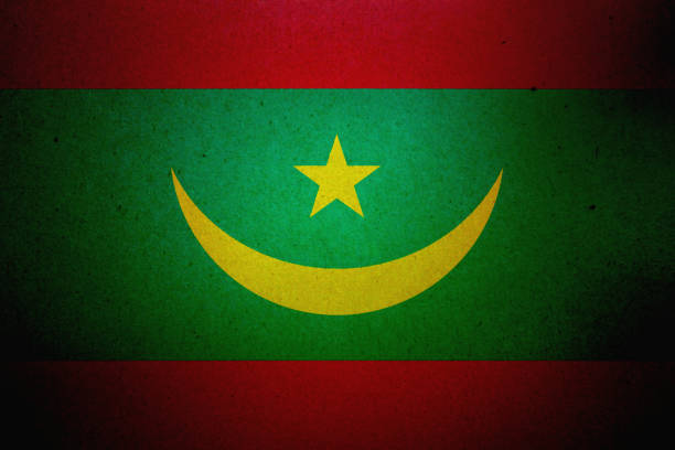 Flag of Mauritania printed on a paper sheet.