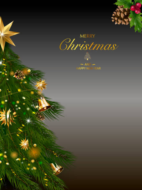 istock Christmas tree with xmas decorations - ornaments, stars, garlands, snowflakes, lamps. 1084631470