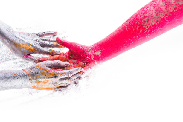 istock Colored creative hands, play and development, drawing and crosses. Understanding and trust, teamwork, creativity. Сoncept of creative project 1084643976