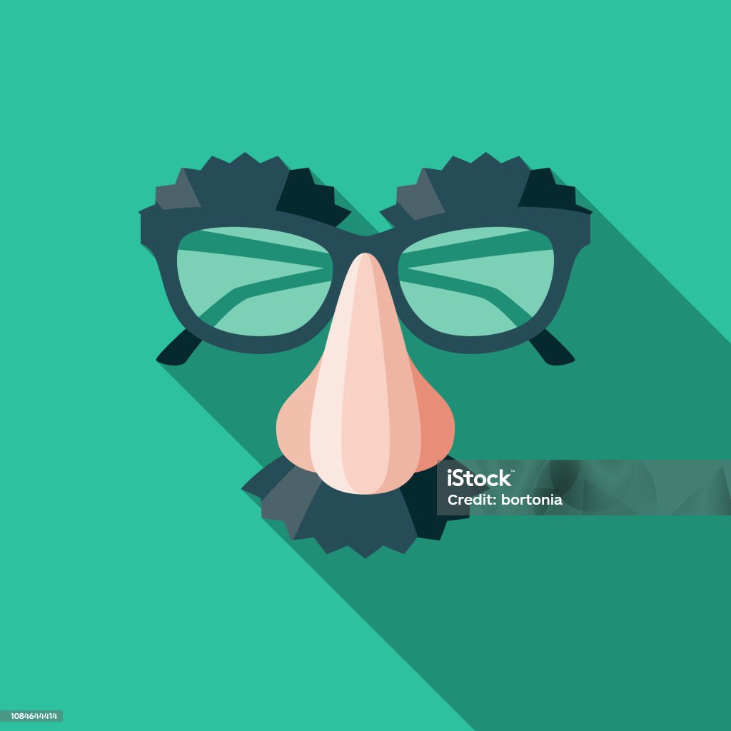 Disguise Flat Design April Fools Day Icon A flat design styled icon with a long side shadow. Color swatches are global so it’s easy to edit and change the colors. April Fools Day stock vector