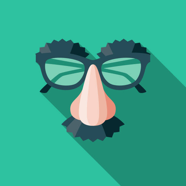 Disguise Flat Design April Fools Day Icon A flat design styled icon with a long side shadow. Color swatches are global so it’s easy to edit and change the colors. april fools day stock illustrations