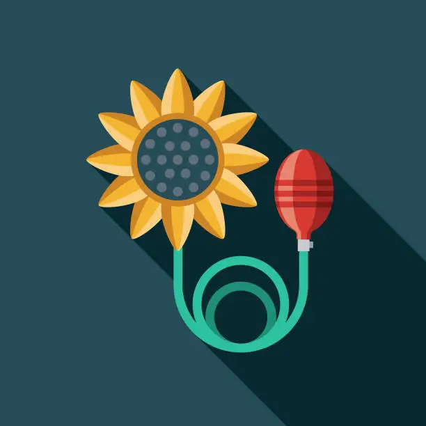 Vector illustration of Squirting Flower Flat Design April Fools Day Icon